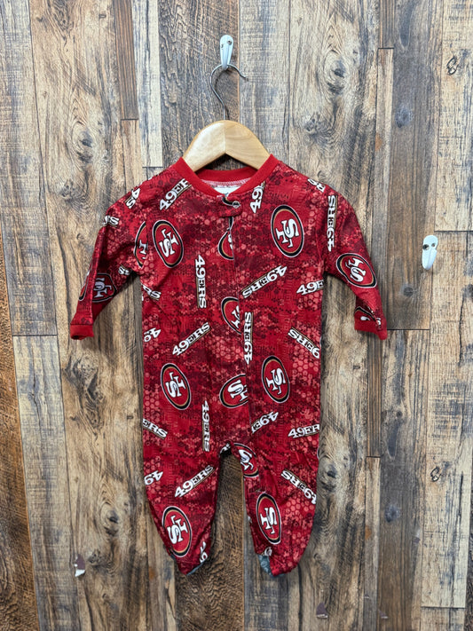 49ers Fleece sleeper, size 3-6m