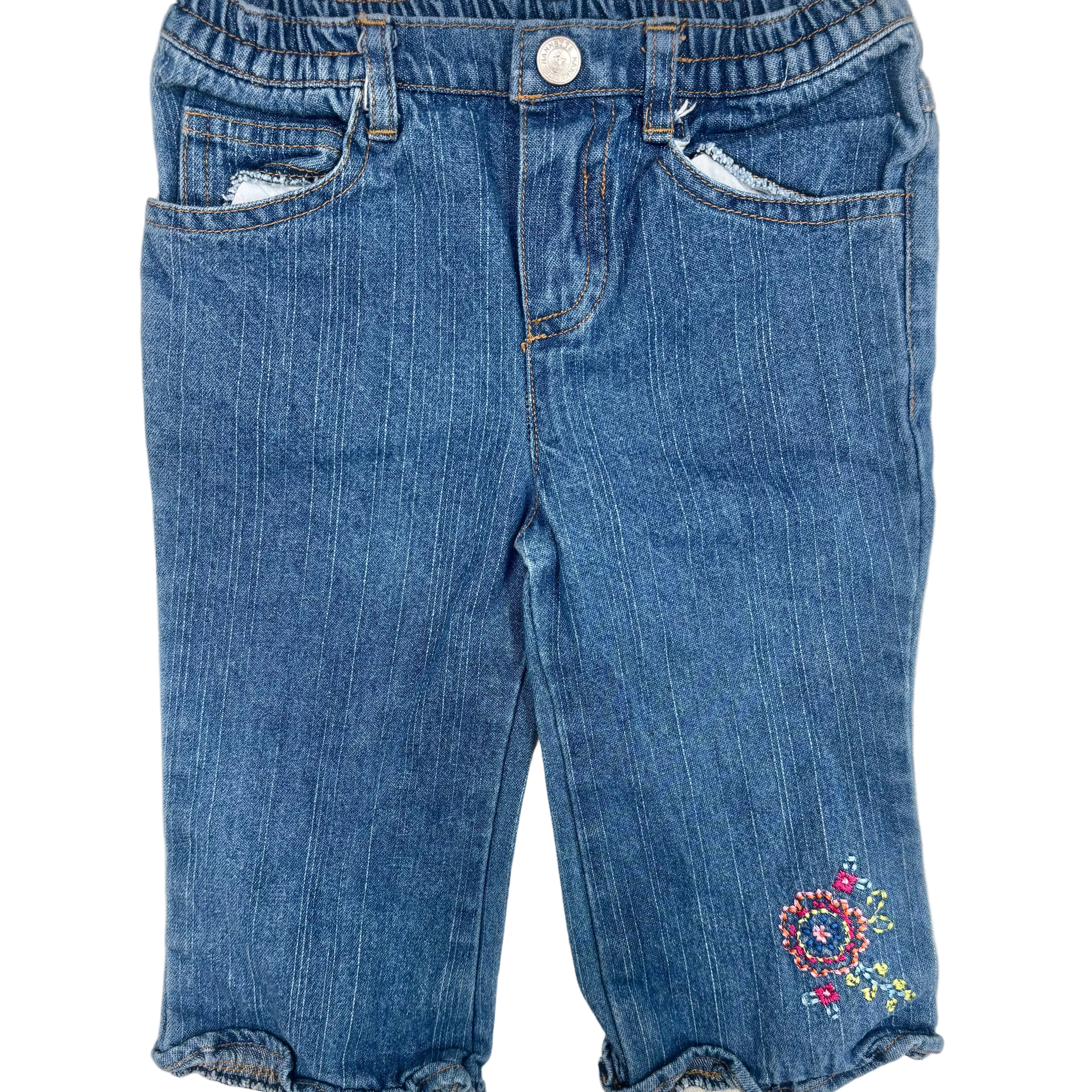 Y2K Embroidered Jeans, 18m