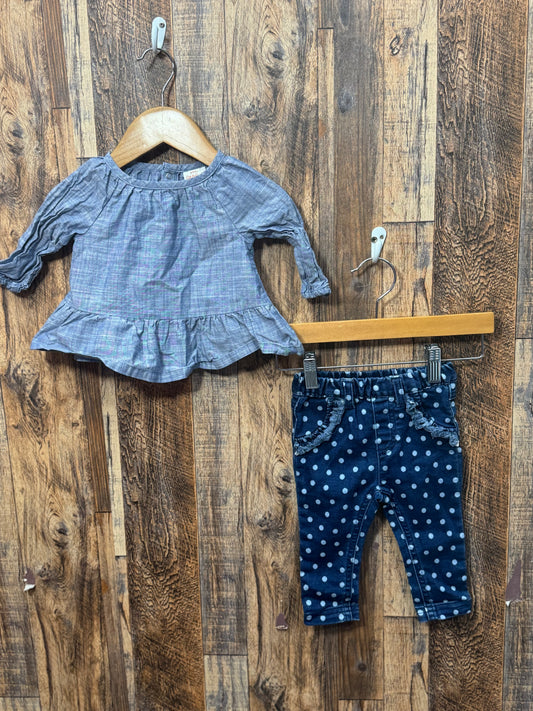 2pc set, size 3-6m