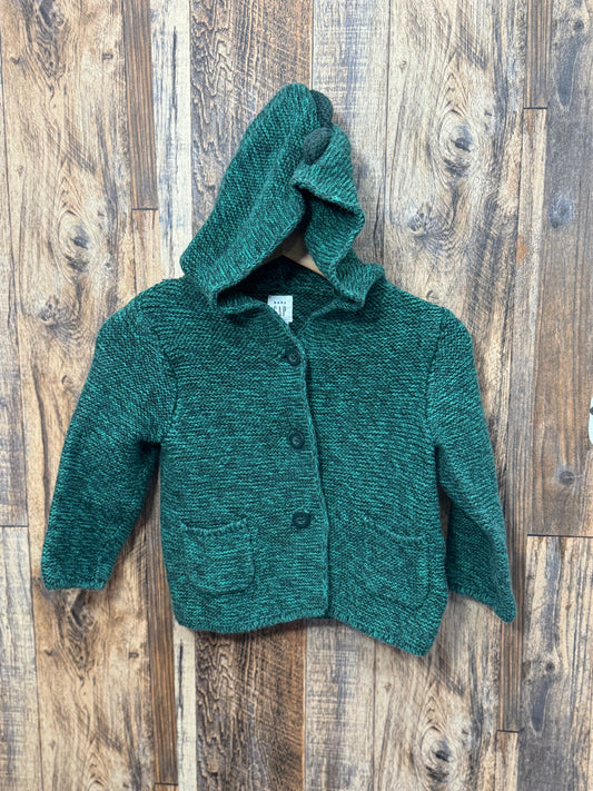 Button up hooded sweater, size 6-12m