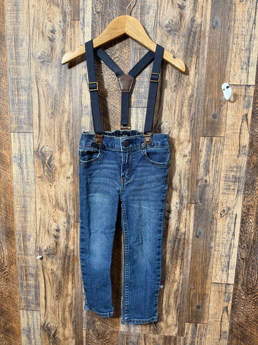 Jeans w/ removable suspenders, size 3t