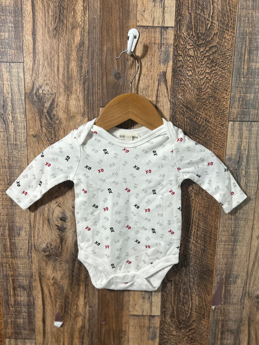 Organic cotton LS onesie, size 0-3m