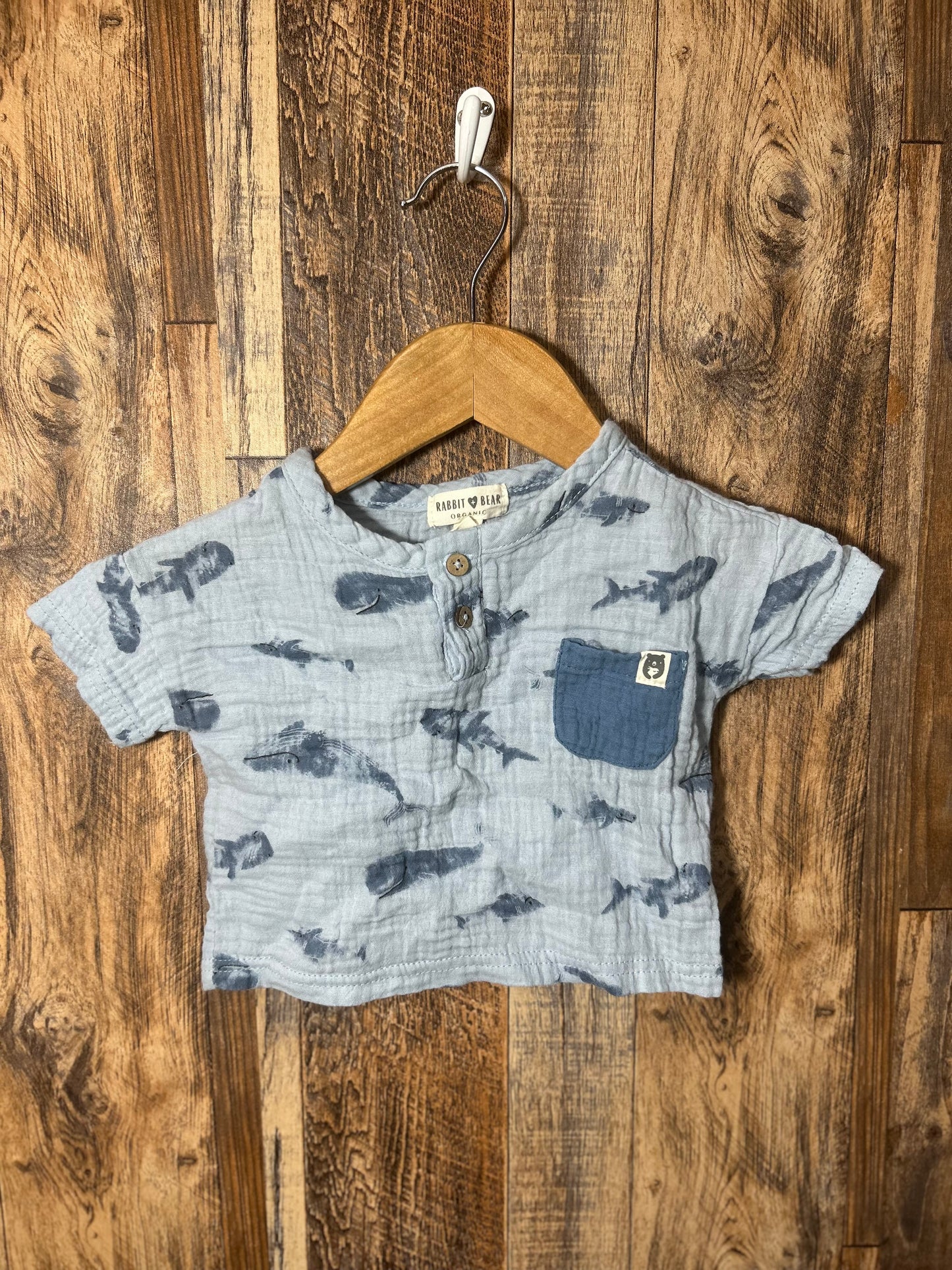 Organic cotton shirt, size 12m
