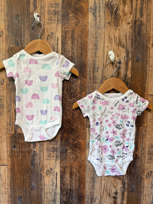 2pc onesie set, size 0-3m