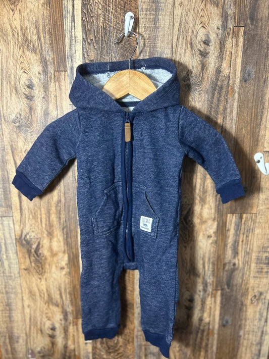 Hooded sweatshirt romper, size 6m