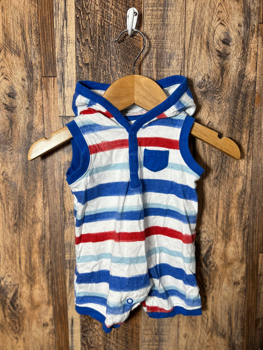 Hooded patriotic romper, size 3m