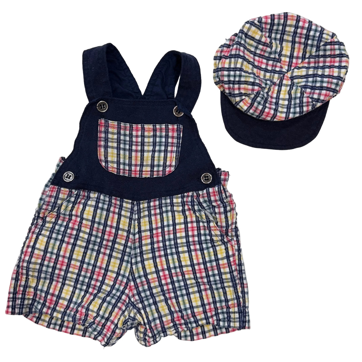 Y2K Overalls & Hat, 6-9m